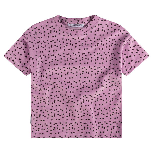 MINGO Mingokids Kinder T-Shirt met stippen in de kleur violet