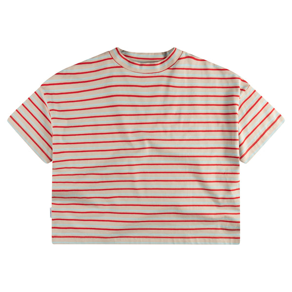 MINGO Mingokids Kinder T-Shirt met Strepen in de kleur rood/ Cherry