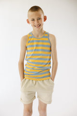 Singlet Greyish Blue Stripe