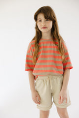 Oversized T-shirt Salmon Stripes