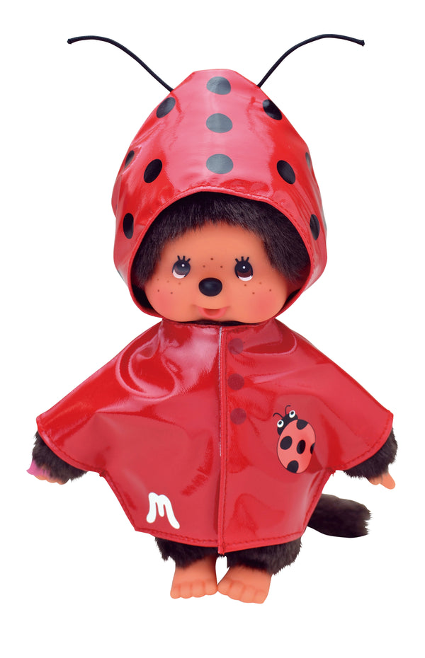 MONCHHICHI Puppenkleidungsset – Roter Regenmantel mit Marienkäfer 