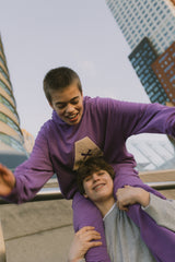 Hoodie en sweatpants in de kleur purple sapphire gemaakt van bio katoen. ANTHI teens voor MINGO mingokids