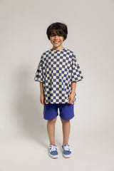 Boxy T-shirt Azure Blocks