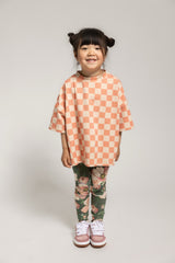 Boxy T-shirt Peach Blocks