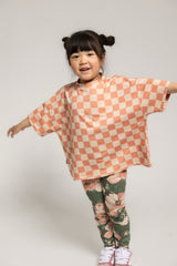 Boxy T-shirt Peach Blocks
