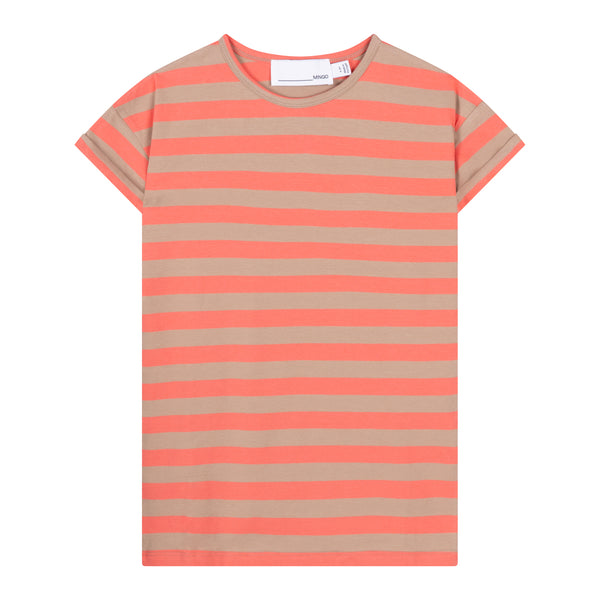 Oversized T-shirt Dress Salmon Stripes