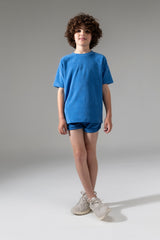 Kinder T-Shirt van badstof in de kleur strong blue