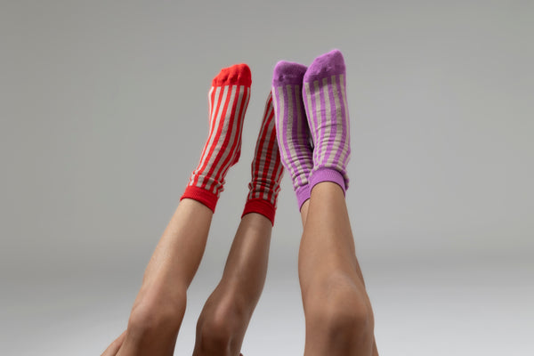 Children's Socks Stripe Violet / Mushroom 