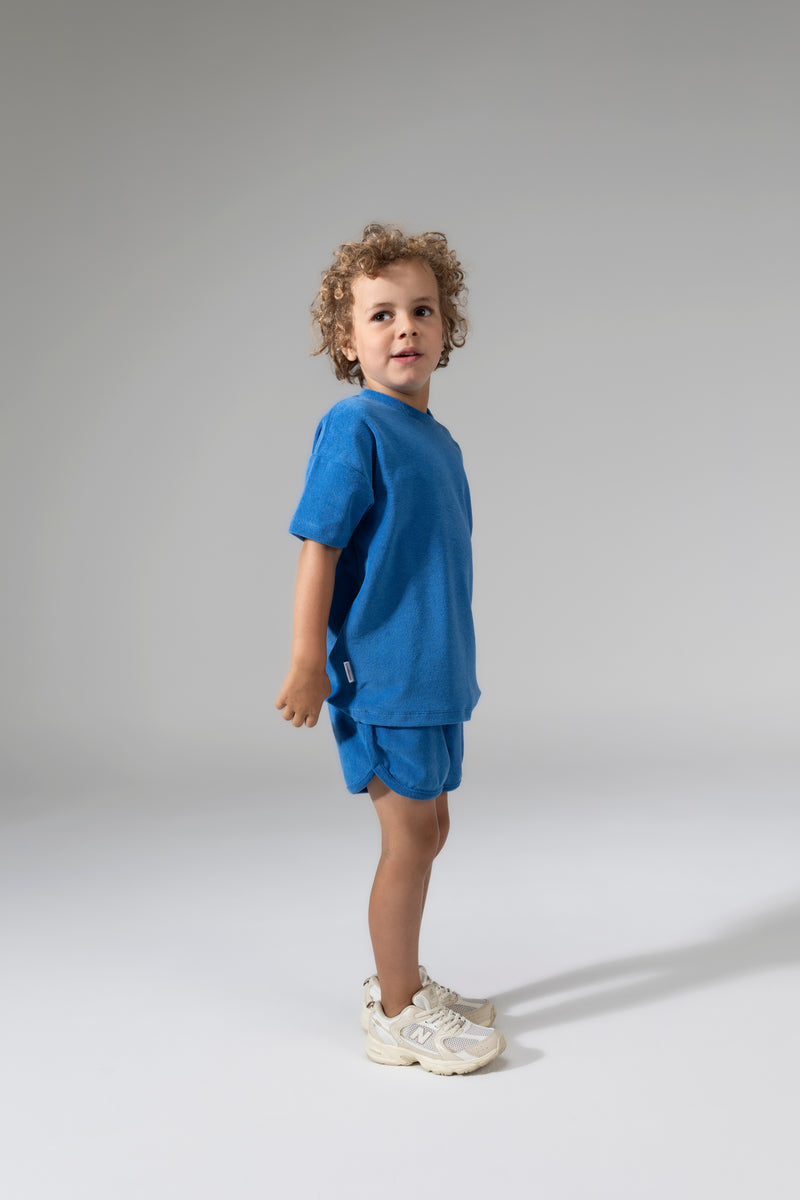 Kinder T-Shirt van badstof in de kleur strong blue