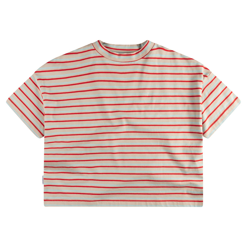 Kinder T-Shirt met Strepen in de kleur rood/ Cherry