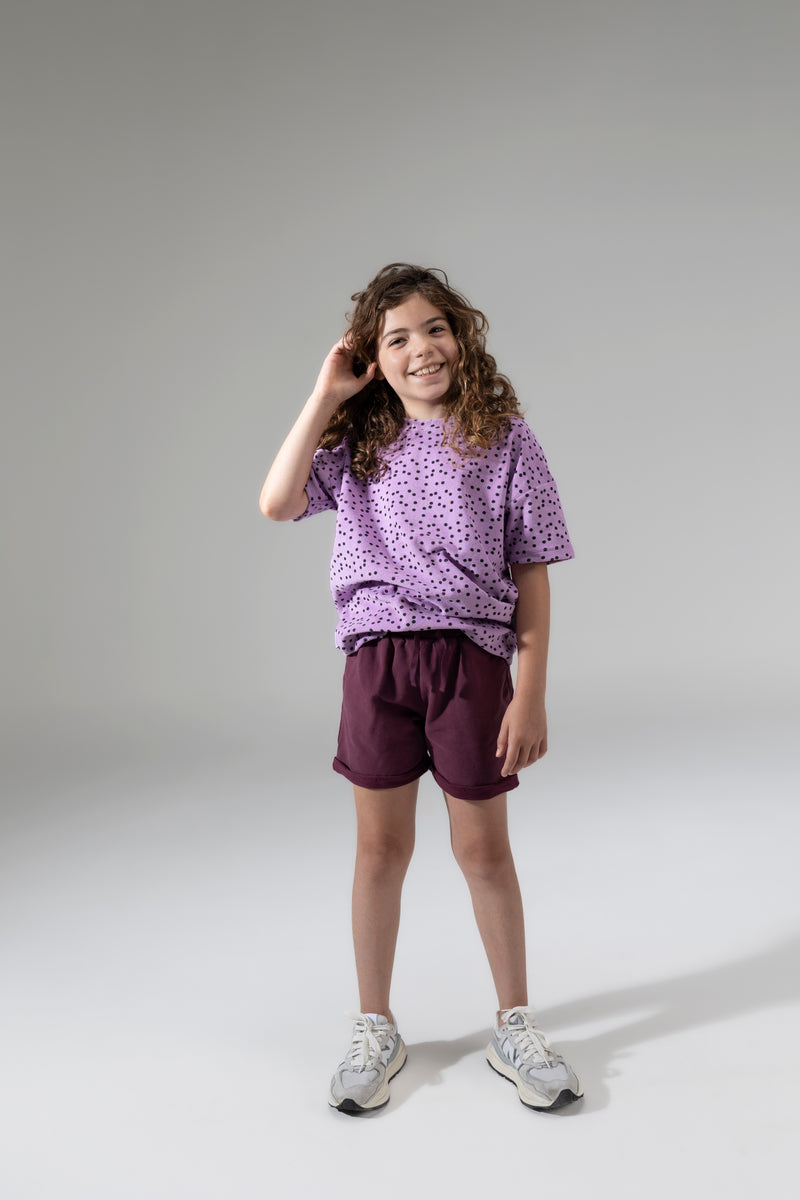 Kinder T-Shirt met stippen in de kleur violet