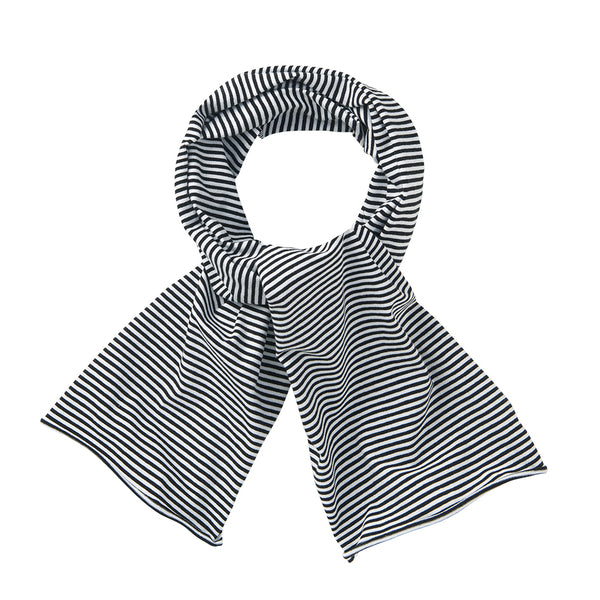 MINGO kinder sjaal streep zwart/wit van bio katoen